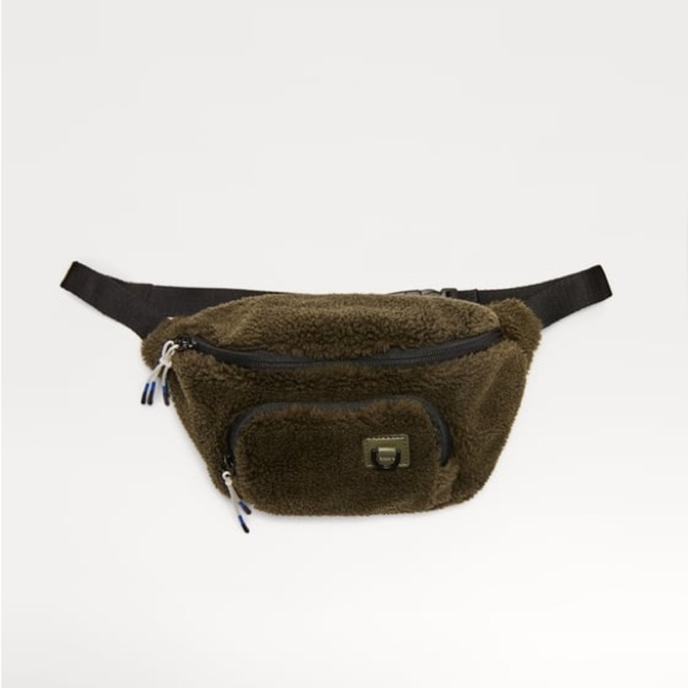 NWT Zara faux fleece belt bag khaki